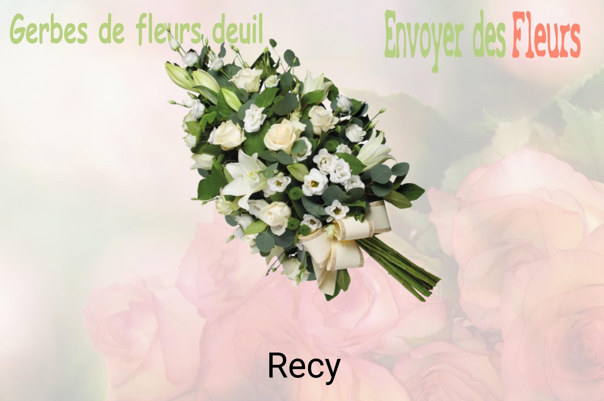 Gerbe de fleurs de deuil livrée à Recy